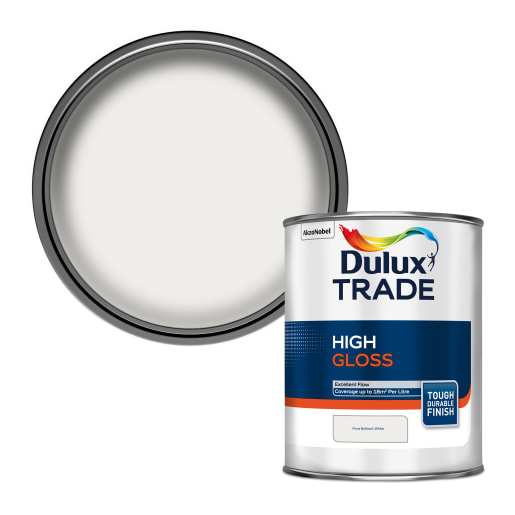 Dulux Trade High Gloss Paint 1.0L Pure Brilliant White
