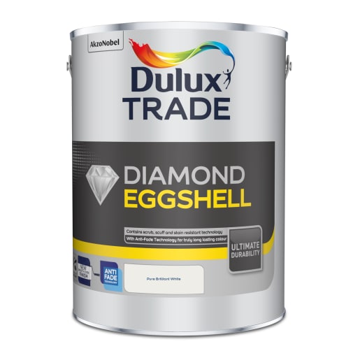 Dulux Trade Diamond Eggshell Paint 5L Pure Brilliant White