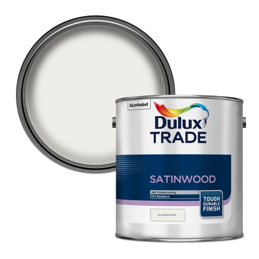 Dulux Trade Satinwood Paint 2.5L Pure Brilliant White