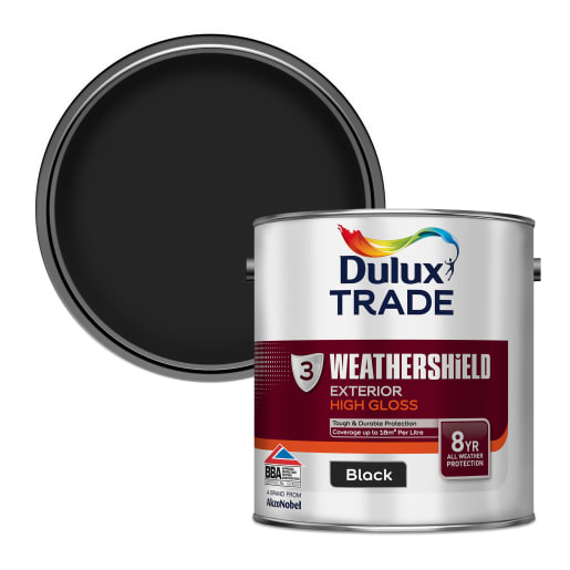 Dulux Trade Weathershield Exterior Gloss Paint 2.5L Black