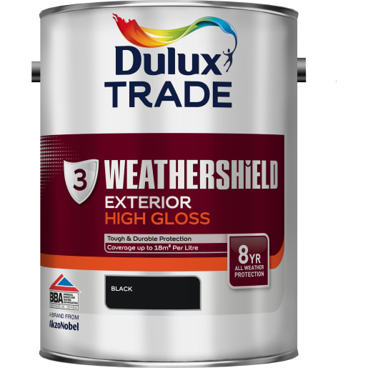 Dulux Tarde Weathershield Exterior Gloss Black 5L
