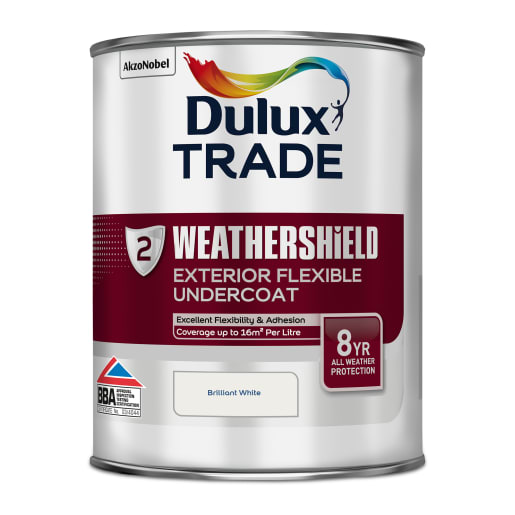 Dulux Trade Weathershield Undercoat Paint 1L Brilliant White