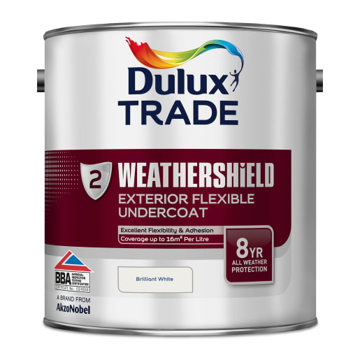 Dulux Trade Weathershield Undercoat Paint 2.5L Brilliant White