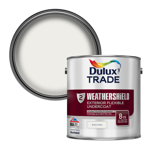 Dulux Trade Weathershield Undercoat Paint 2.5L Brilliant White