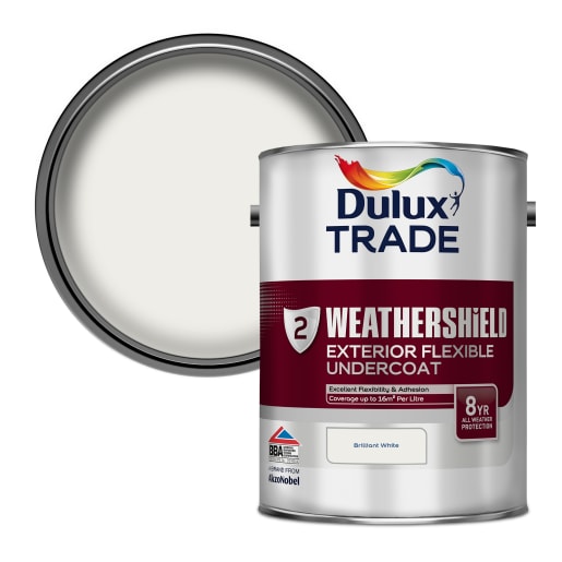 Dulux Trade Weathershield Flexible Undercoat Paint 5L Pure White