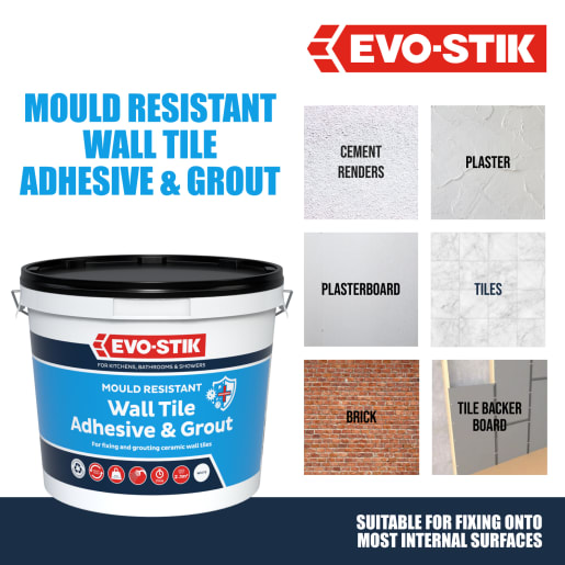 Evo-Stik Mould Resistant Standard Wall Tile Adhesive & Grout 2.5L White