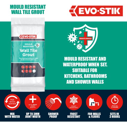 Evo-Stik Powdered Wall Tile Grout 1.5kg White