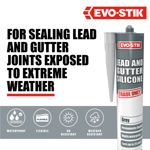 Evo-Stik Lead and Gutter Silicone Sealant 280ml Grey