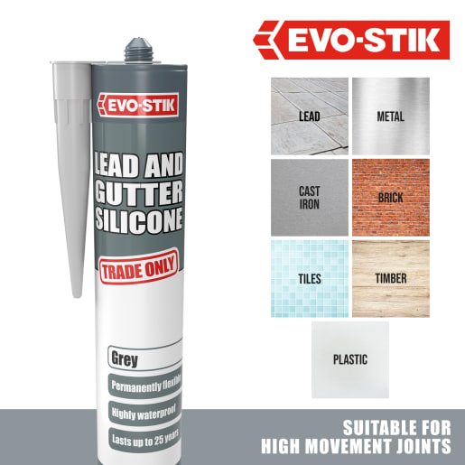 Evo-Stik Lead and Gutter Silicone Sealant 280ml Grey