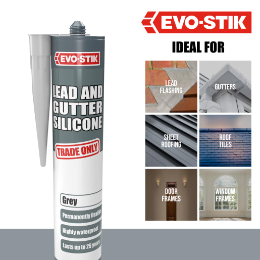Evo-Stik Lead and Gutter Silicone Sealant 280ml Grey