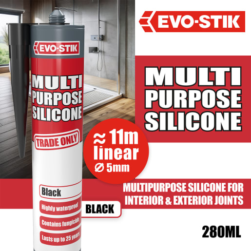 Evo-Stik Multi Purpose Silicone Sealant 280ml Black
