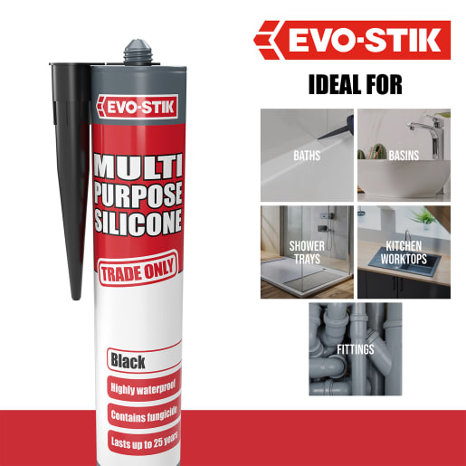 Evo-Stik Multi Purpose Silicone Sealant 280ml Black