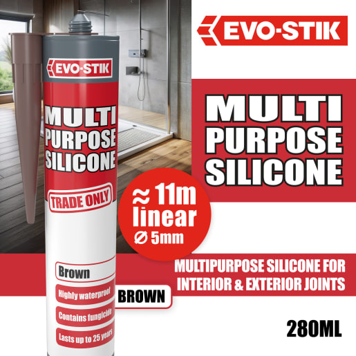 Evo-Stik Multi Purpose Silicone Sealant 280ml Brown