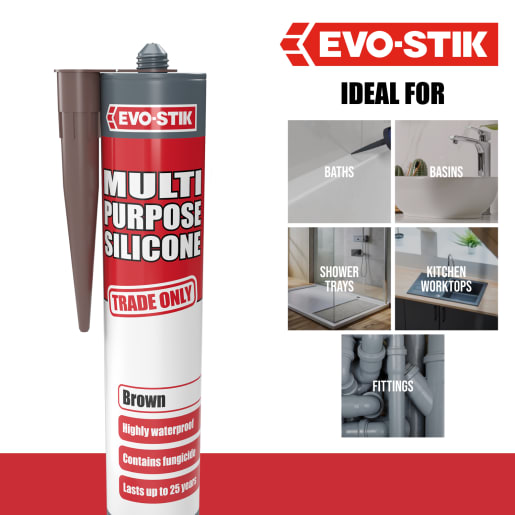 Evo-Stik Multi Purpose Silicone Sealant 280ml Brown