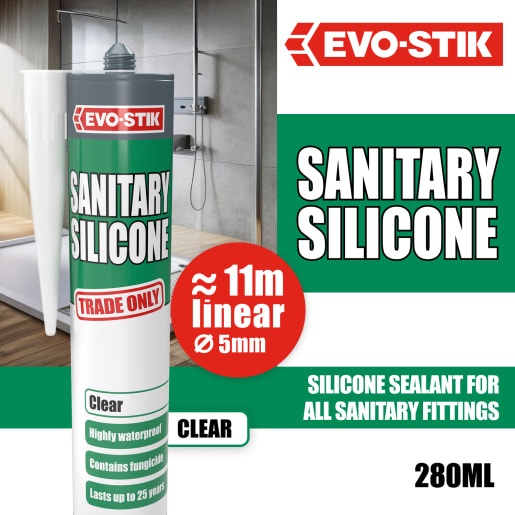 Evo-Stik Sanitary Silicone Sealant 290ml Clear
