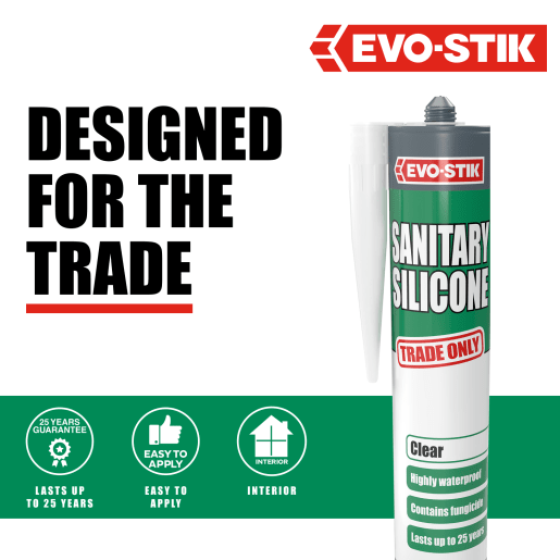 Evo-Stik Sanitary Silicone Sealant 290ml Clear