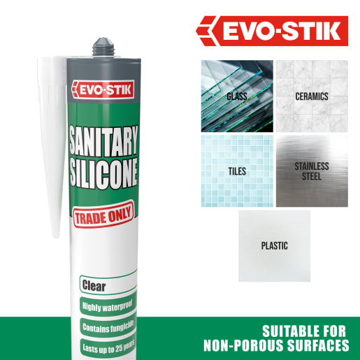 Evo-Stik Sanitary Silicone Sealant 290ml Clear