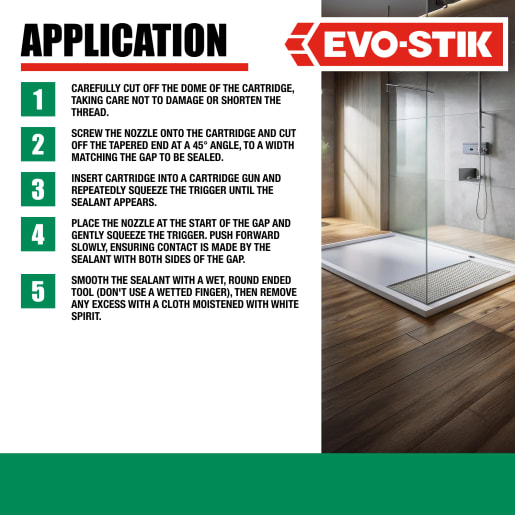 Evo-Stik Sanitary Silicone Sealant 290ml Clear