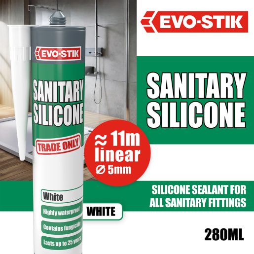 Evo-Stik Sanitary Silicone Sealant 290ml White