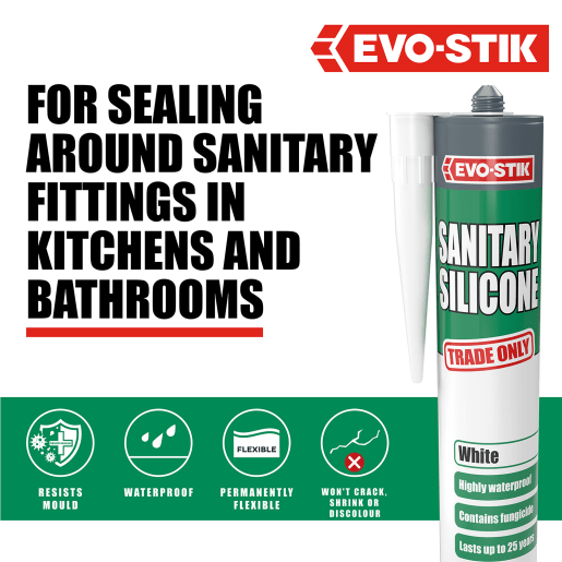 Evo-Stik Sanitary Silicone Sealant 290ml White