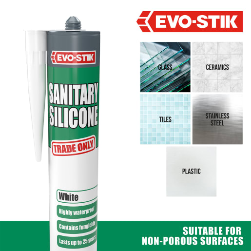 Evo-Stik Sanitary Silicone Sealant 290ml White