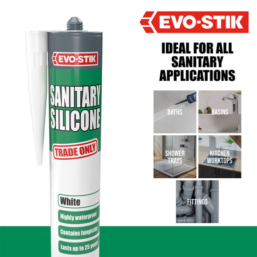 Evo-Stik Sanitary Silicone Sealant 290ml White
