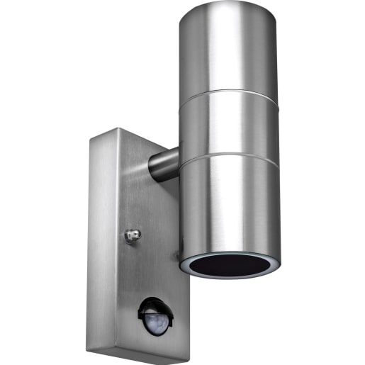 Luceco Exterior Decorative Up/Down Wall Light & PIR Stainless Steel