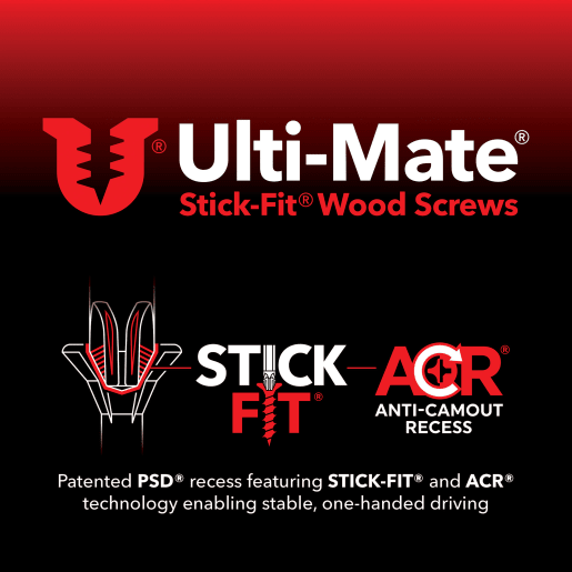 Ulti-Mate® Stick-Fit® Woodscrews - Heavy Duty Trade Case Assortment - 1100pcs