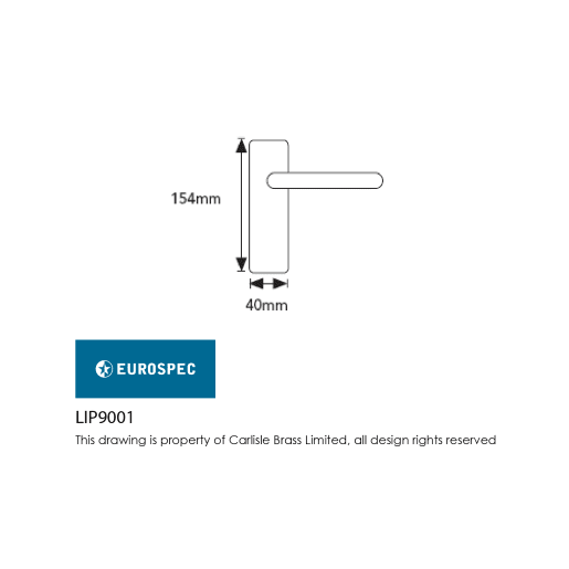 Carlisle Brass Eurospec Safety Lever on Inner Plate 19mm Satin Anodised Aluminium