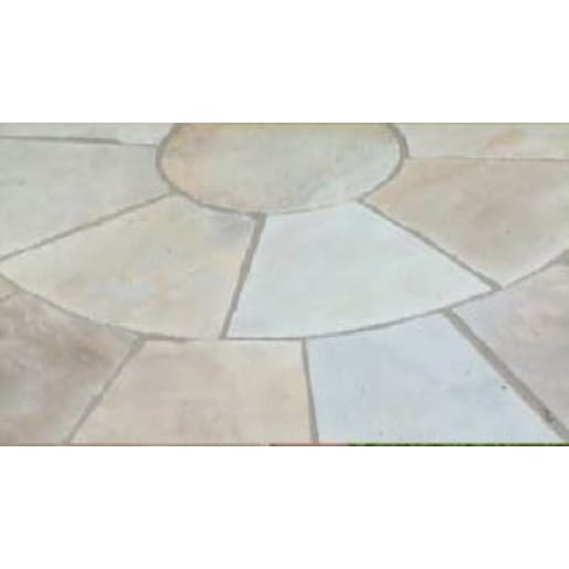 Natural Paving Circle Kit 2 Ring 2400mm Diameter Golden Fossil