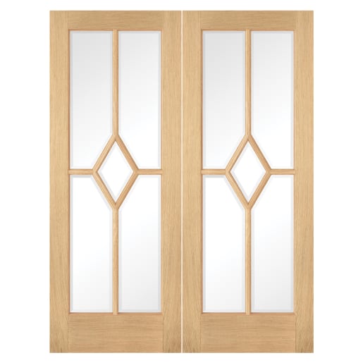 LPD Doors Internal Reims Pre-finished Oak Pair Door 1372 x 1981mm