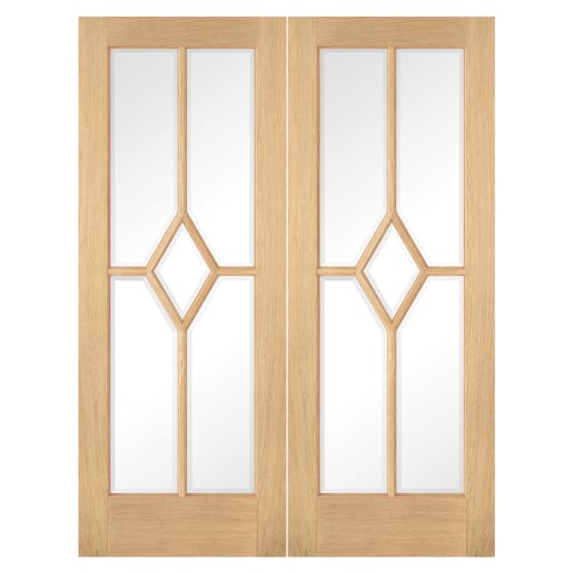 LPD Doors Internal Reims Pre-finished Oak Pair Door 1372 x 1981mm