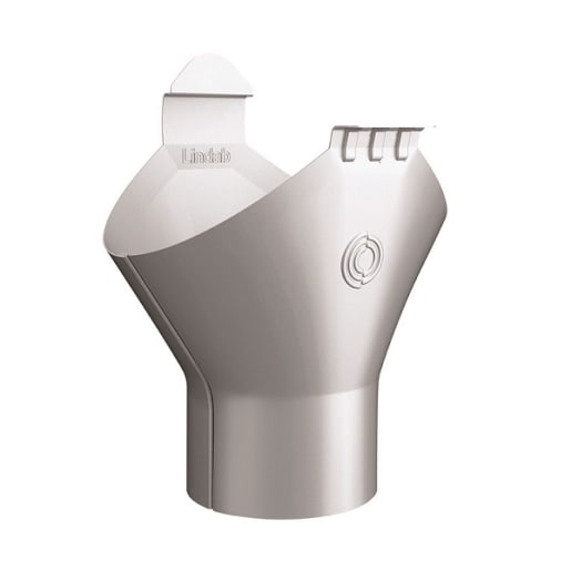 Lindab Rainline Gutter Outlet 75mm OMV 100mm Silver Metallic