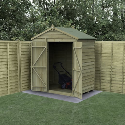 Forest Garden 4LIFE Apex Shed 6x4 Double Door No Window