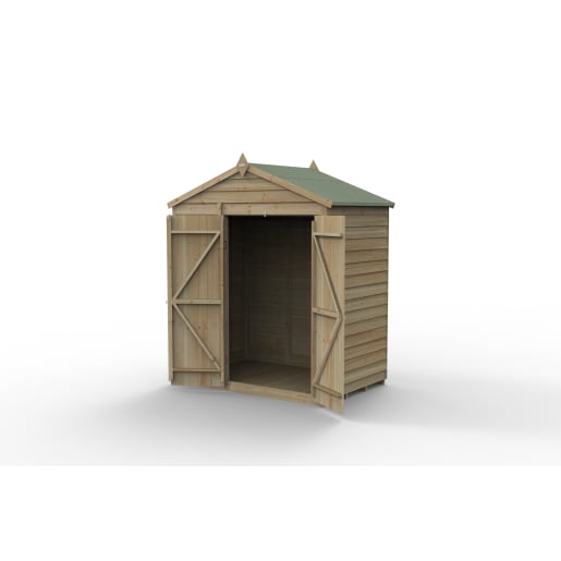 Forest Garden 4LIFE Apex Shed 6x4 Double Door No Window