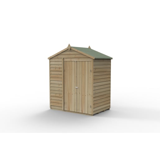 Forest Garden 4LIFE Apex Shed 6x4 Double Door No Window