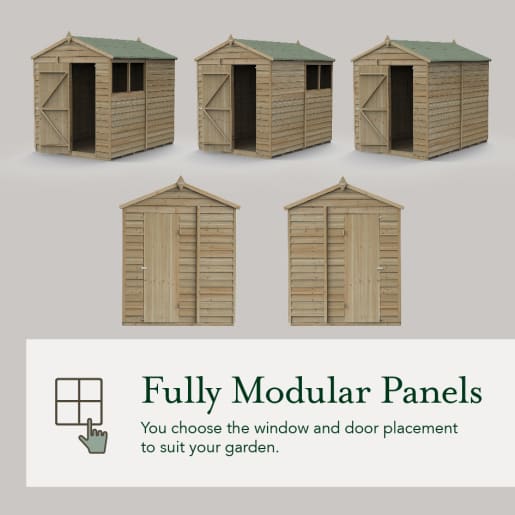 Forest Garden 4LIFE Apex Shed 6x4 Double Door No Window