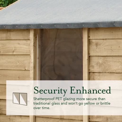 Forest Garden 4LIFE Apex Shed 6x4 Double Door No Window