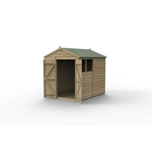 Forest Garden 4LIFE Apex Shed 6x8 Double Door 2 Window - Installed