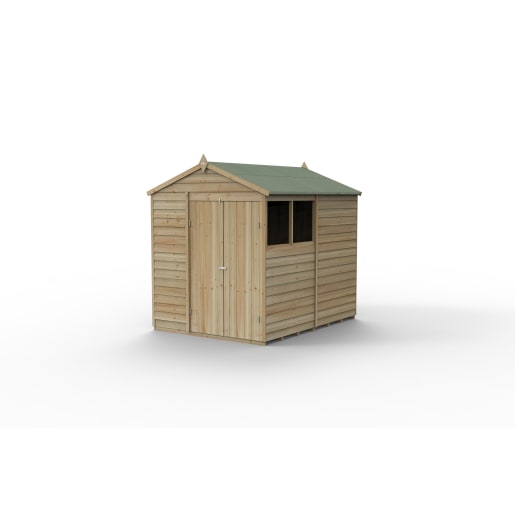 Forest Garden 4LIFE Apex Shed 6x8 Double Door 2 Window - Installed