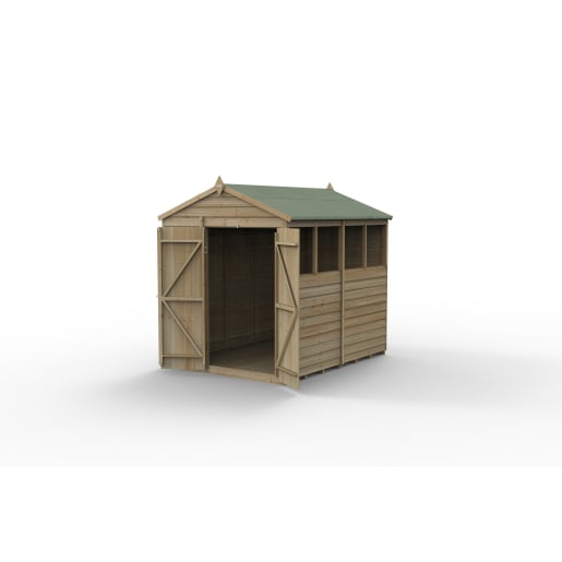 Forest Garden 4LIFE Apex Shed 6x8 Double Door 4 Window - Installed