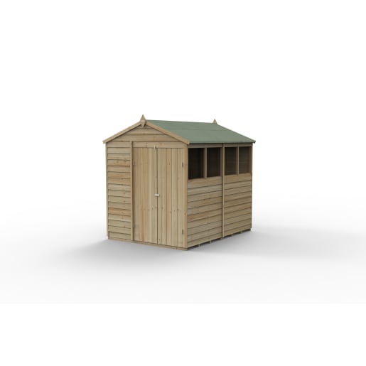 Forest Garden 4LIFE Apex Shed 6x8 Double Door 4 Window - Installed