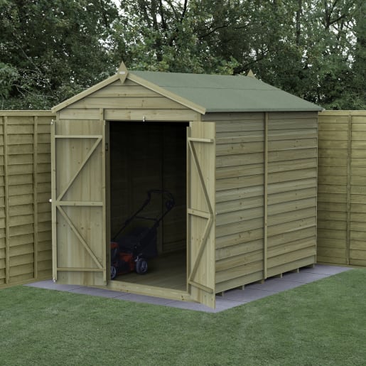 Forest Garden 4LIFE Apex Shed 6x8 Double Door No Window - Installed