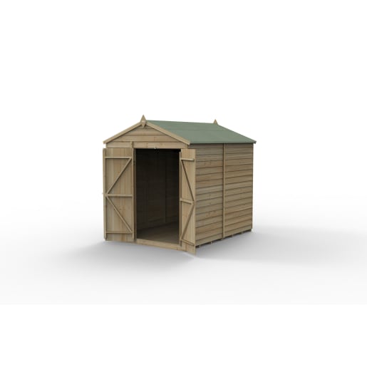 Forest Garden 4LIFE Apex Shed 6x8 Double Door No Window - Installed