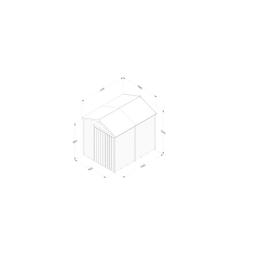 Forest Garden 4LIFE Apex Shed 6x8 Double Door No Window - Installed