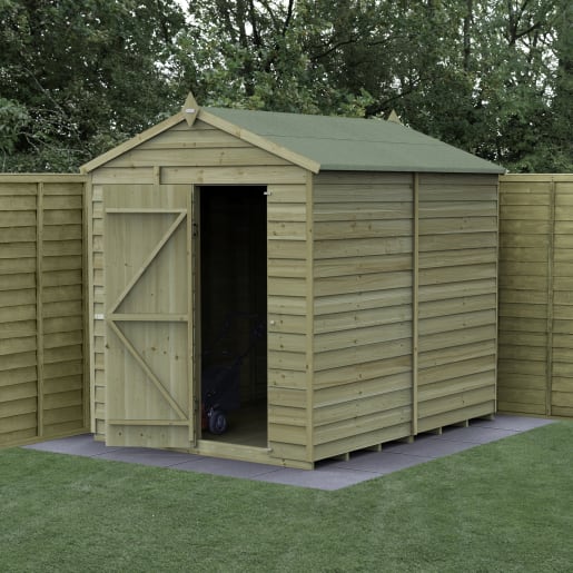 Forest Garden 4LIFE Apex Shed 6x8 Single Door No Window - Installed