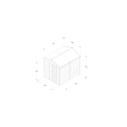 Forest Garden 4LIFE Apex Shed 6x8 Single Door No Window - Installed