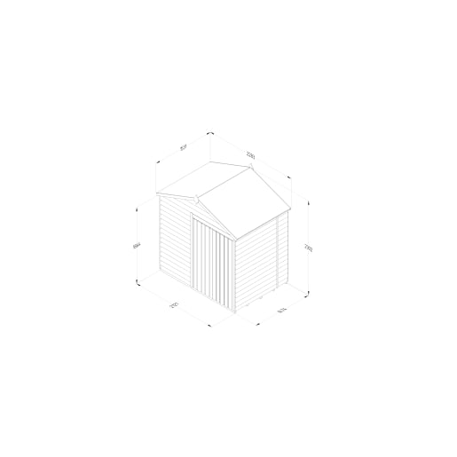 Forest Garden 4LIFE Apex Shed 7x5 Double Door No Window