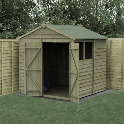 Forest Garden 4LIFE Apex Shed 7x7 Double Door 2 Window - Installed