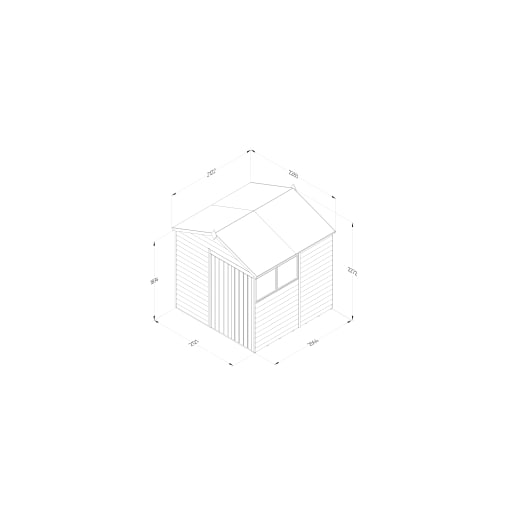 Forest Garden 4LIFE Apex Shed 7x7 Double Door 2 Window - Installed